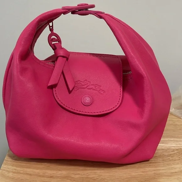 Longchamp Le Pliage Extra Small Handbag Pink Leather - Picture 6 of 10